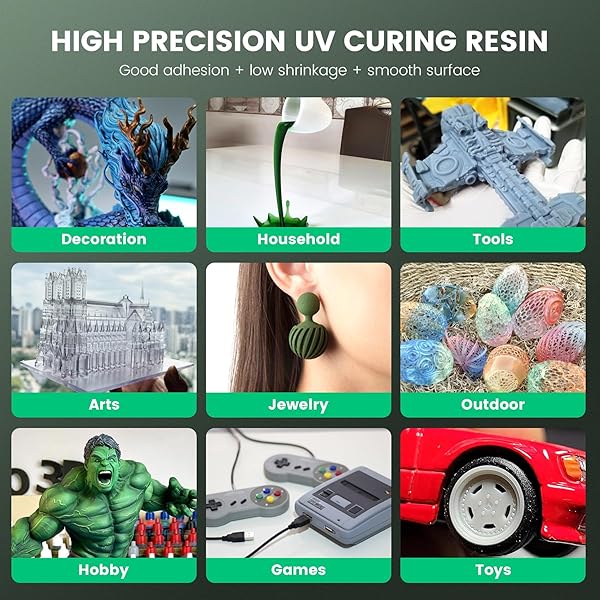 SUNLU 3D PRINTER RESIN 4KG, FAST CURING STANDARD 3D RESIN FOR MOST RESIN 3D PRINTERS, 395 TO 405NM UV CURING 3D PRINTING LIQUID PHOTOPOLYMER RESIN, LOW SHRINKAGE AND HIGH PRECISION, 4000G, GREY