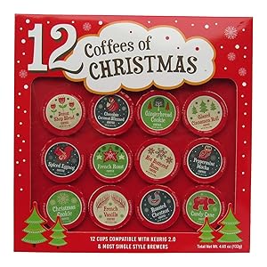 12 Coffees of Christmas - 12 K Cups - Premium Holiday Coffee - Gift Set