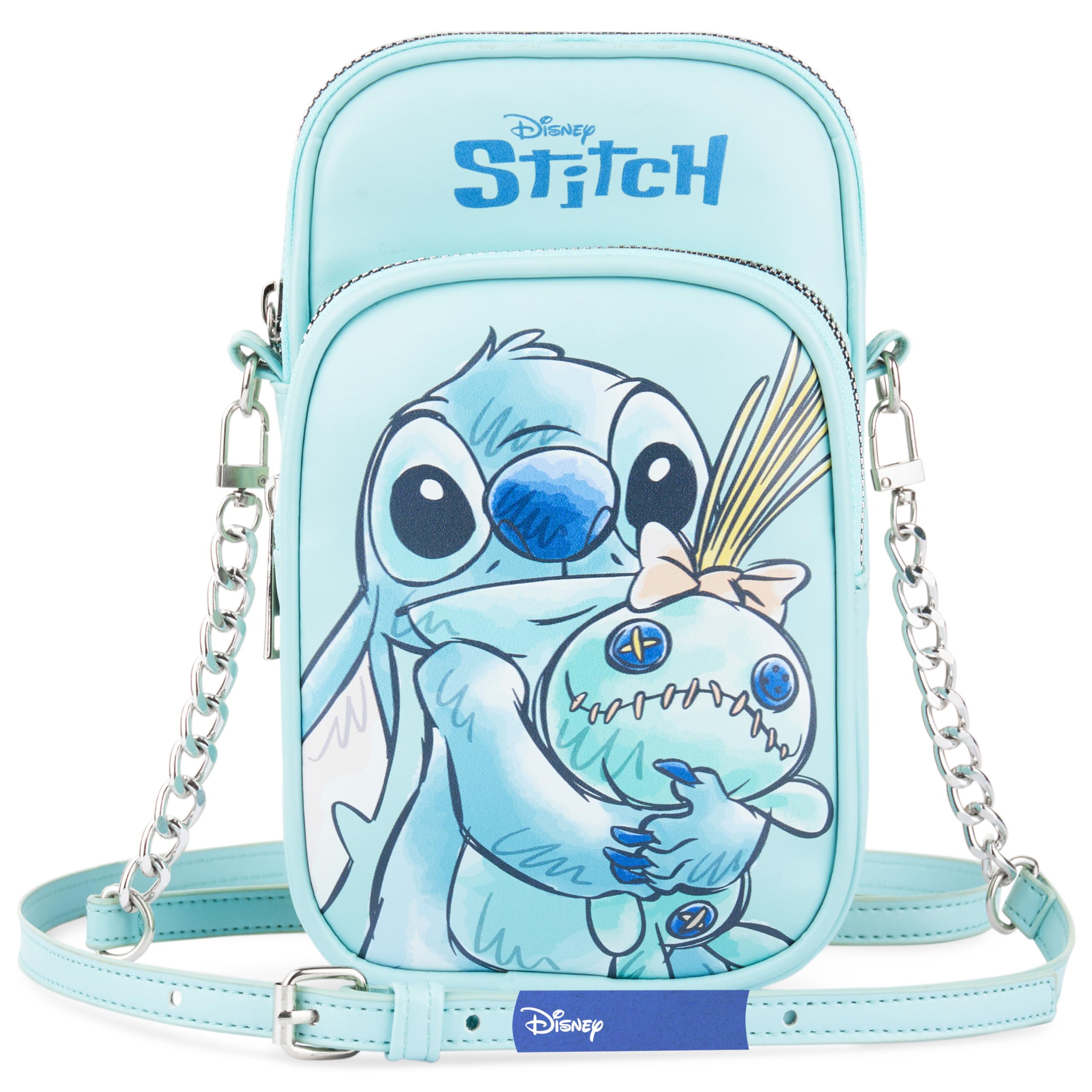 Get Trend Disney Stitch Crossbody Phone Bag for Girls Small Shoulder Bag Mini Cell Purse with Adjustable Strap for School Cute Stuff Gifts for Girls (Blue Stitch)
