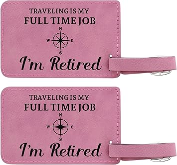 pink luggage tags