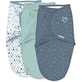 SwaddleMe by Ingenuity Original Swaddle, 100% Cotton, Improves Sleep &amp; Calms Startle Reflex, 3-6 Months, 14-18 lbs, 1.0 TOG, 3-Pack, Baby Swaddle Blanket - Mountaineer