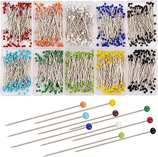 AIEX 1000 Stück Glaskopfnadeln, Edelstahl Stecknadeln Glaskopfstecknadeln für Schmuck Herstellung, Nähen und Handwerk(38mm)