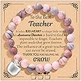 U-Zomir Teacher Appreciation Gifts for Women, Teacher Gifts Natural Stone Bracelet with Message Card for Appreciation Week Christmas Valentines from Student