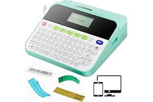 Vixic Label-Maker, PC Connectable Label-Printer, Bluetooth Rechargeable Label-Maker-Machine-with-Tape, QWERTY Keyboard Labeler, D480BT, Backlit LCD Screen, 3/4 inch 18mm Label Makers for Organization