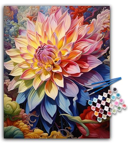 Amazon.com: Lilly Flowers DIY Paint by Numbers for Adults Doodle