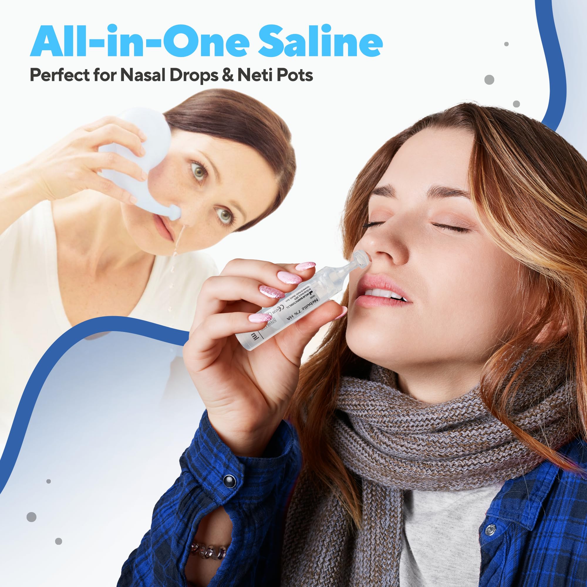 NAVEH PHARMA Saline Solution 5ML(0.17 fl oz), 25 Units per Box. 7% Solution for Various Household Uses.