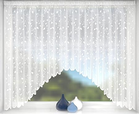 Ellie White Net Curtain Jardiniere B36 - 381cm x 91cm (150" x 36