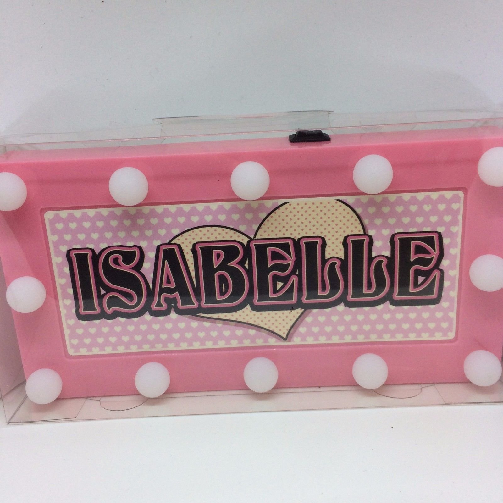 ISABELLE Childrens LED Personalised Name In Lights room Sign