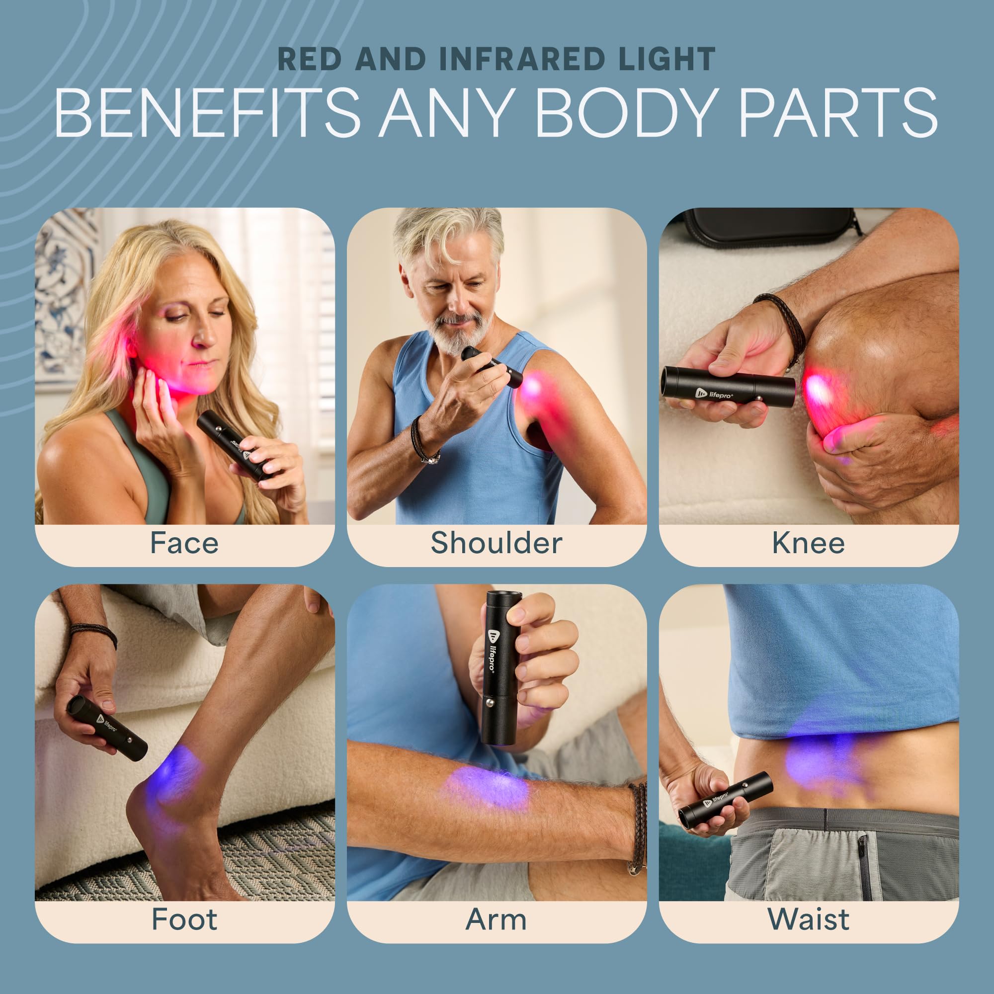 Lifepro Infrared & Red Light Therapy Device for Joints & Muscles Pain Relief, Portable Near Infrared Light for Body & Face Inflammation, Compact & Effective Design - Use 3 wavelengths
