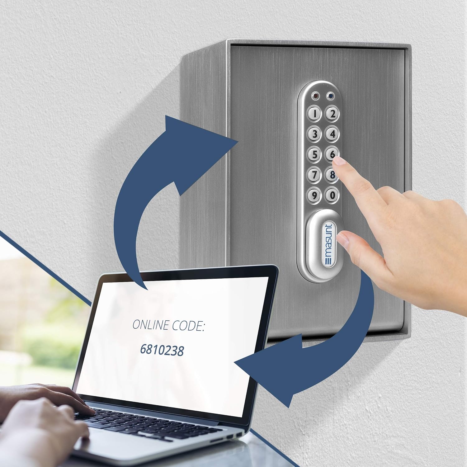 masunt key safe 2120 E Code, Silver - Image 3