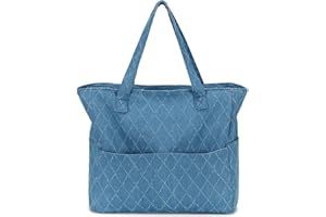 LEDAOU Large Beach Tote Bag Women Waterproof Sandproof Zipper Beach Tote Bag for Pool Gym Grocery Travel with Wet Pocket