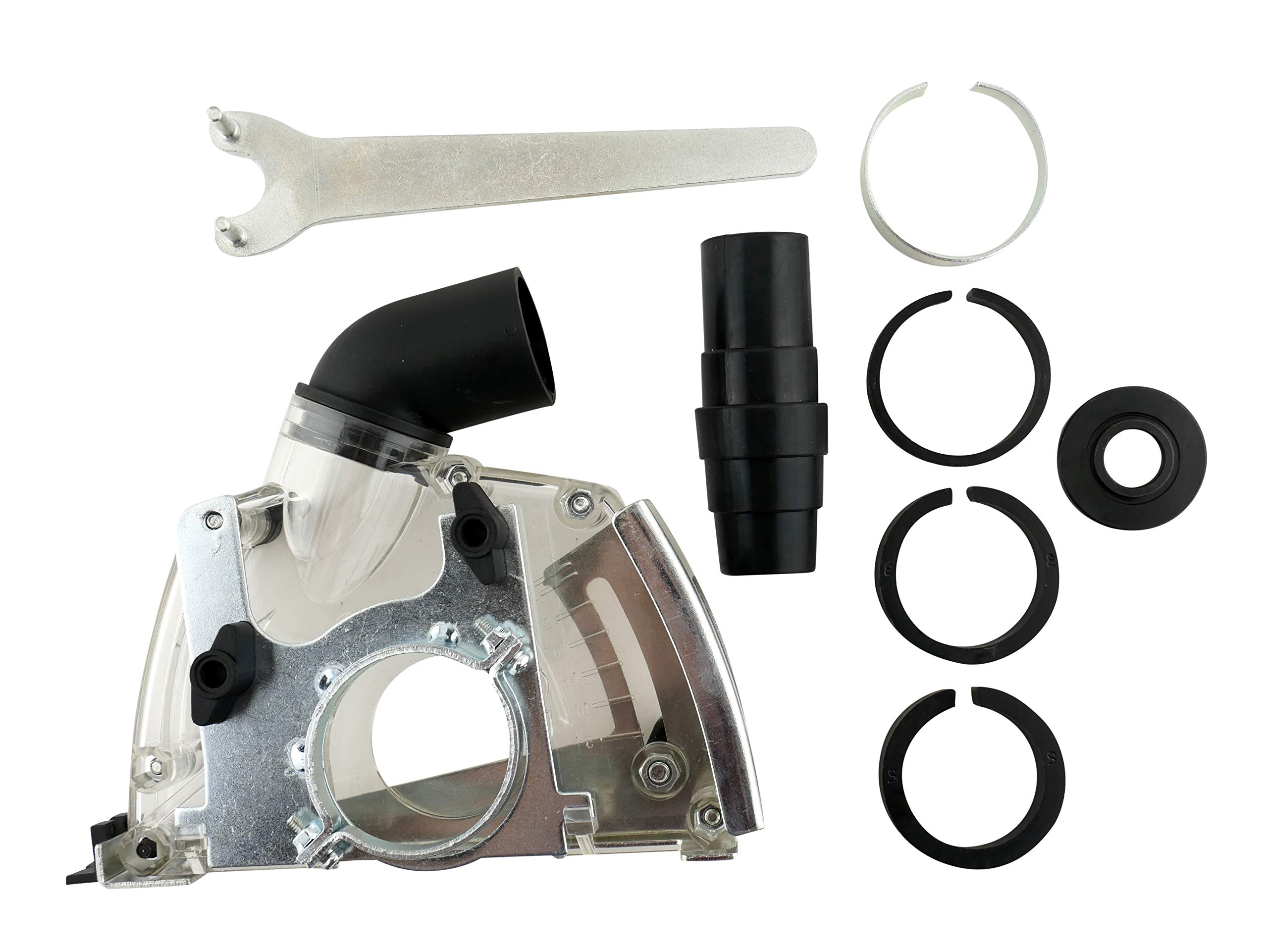 Prodiamant extraction hood suitable for 115 mm and 125 mm angle grinder for dust-free separation, incl. Adapter rings and vacuum cleaner connection