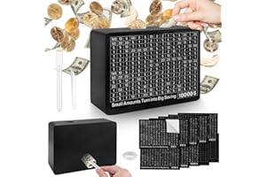 MEETORY Wooden Money Box 10000,Cash Vault Wooden Savings Box 10000 Dollars with 10 Saving Goal,Black One Piece Wooden Money Saving Box with Counter for Boys Girls Kids Gift