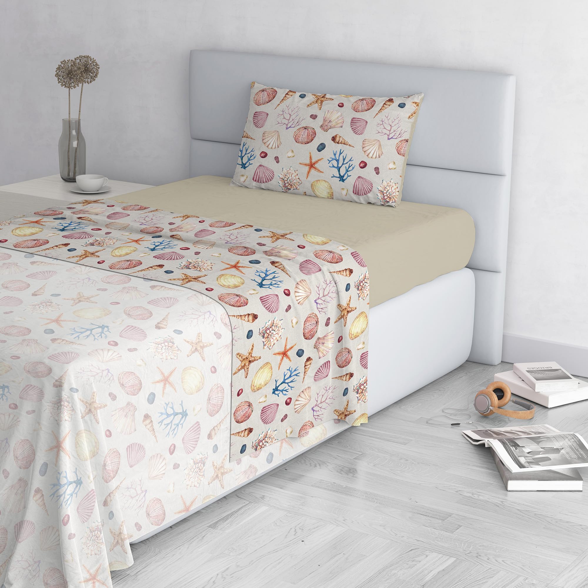 Fashion Microfibre Bed Linen Set, Made in Italy, Marea, Single