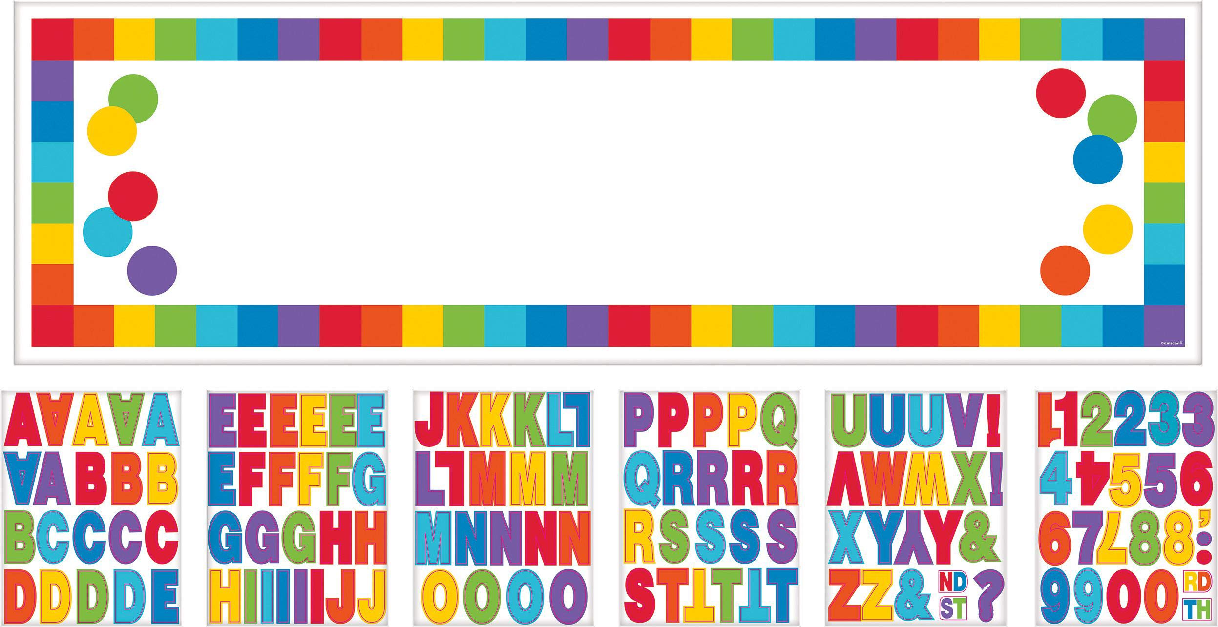 Giant Customisable Banner Kit Rainbow Color Birthday - 1.65m x 50cm - 1 Pc