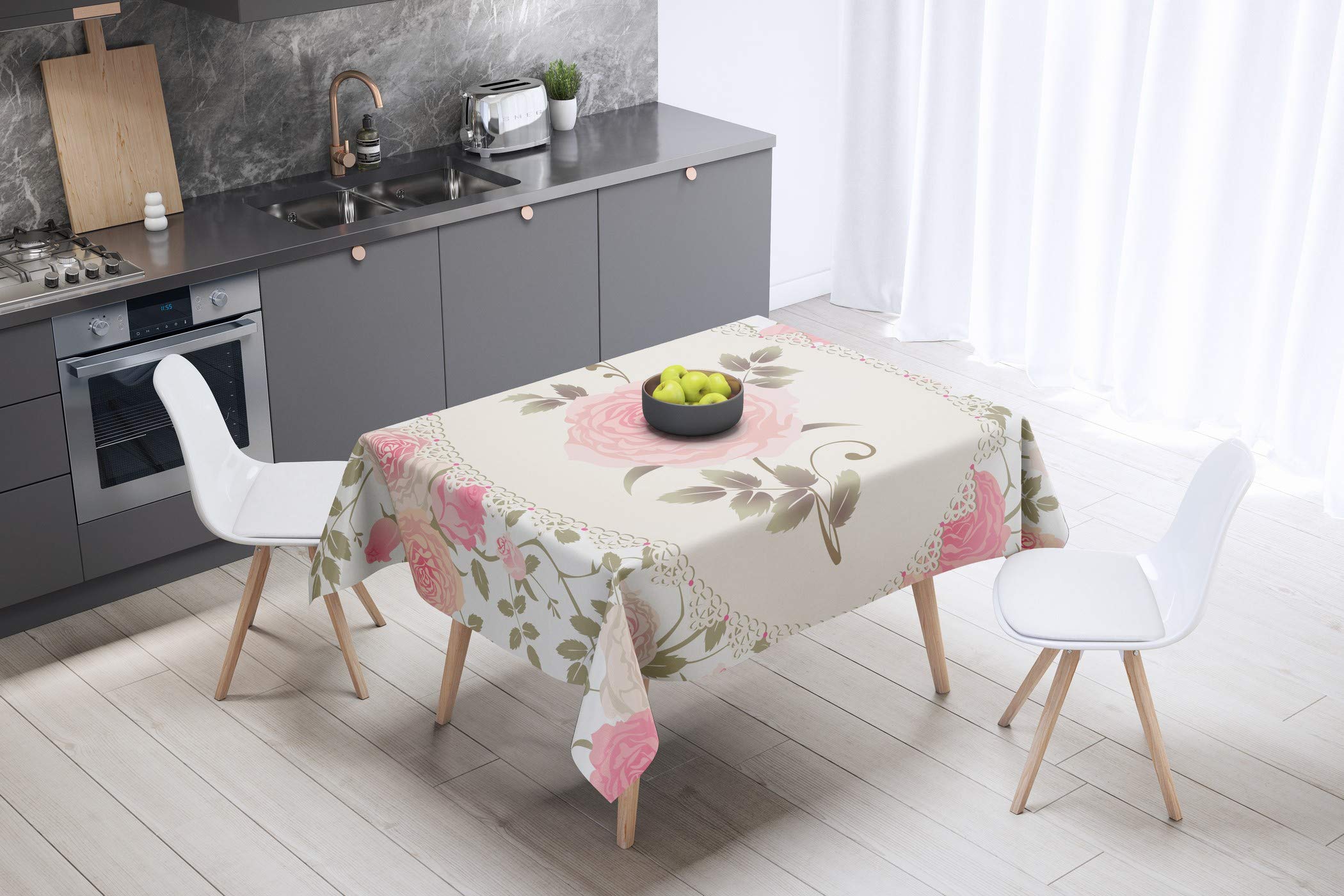 Bonamaison Kitchen Decoration, Tablecloth, 140cm x 140cm - Designed and Manufactured in Turkey