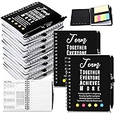 Resurhang 48 Pcs/24 Set Valentines Employee Appreciation Gift for Coworkers Staff Teacher Positive A6 Spiral Journal Notebook with Pen Office for Team Group(Black,Team Together)