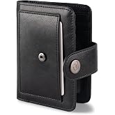 Dorefala Small Wallet for Women RFID Blocking Card Holder Bifold Compact with ID Window, Outside Card Slot &amp; Zipper Coin Pocket (Black)