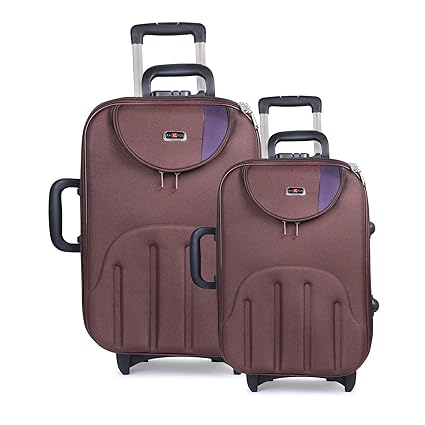 STALIN Polyester Brown Trolley Bag Check in and 24 Inch and 50 L 20 Inch and 40 L Cabin Luggage -Combo Set Pack of 2