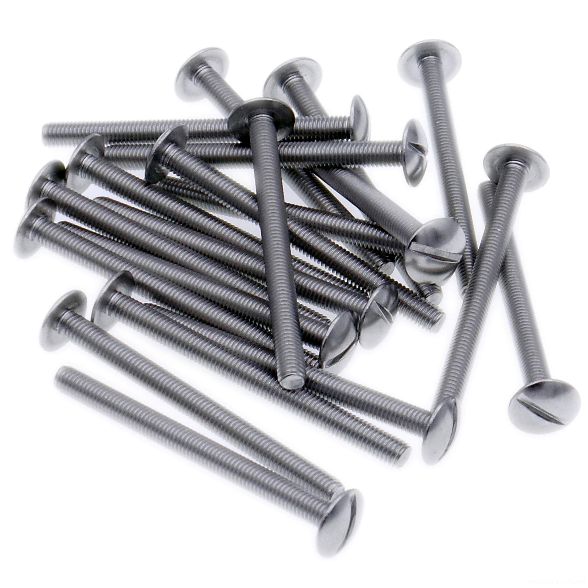 M4 (4mm x 50mm) Slot Mushroom Machine Screw (Bolt) - Stainless Steel (A2) (Pack of 20)