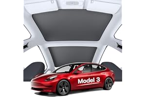 SUMK Sunshade Roof for Tesla Model 3 2023 2022 2021, [No Gap No Sag] Mesh Top Glass Sunshade for Tesla Model 3 Accessories with Detachable Skylight Reflective Covers - 4 pcs