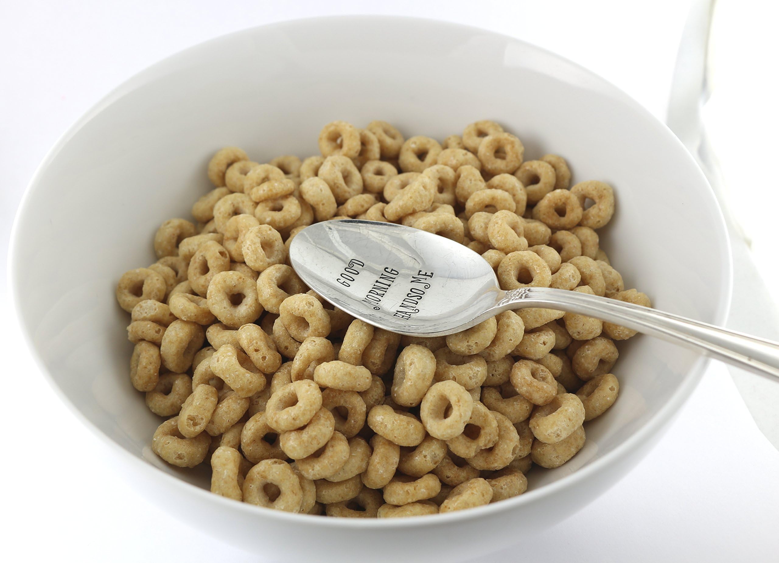 Good Morning Handsome Coffee Tea Cereal Spoon Gift for Husband or Boyfriend - Custom - Vintage Silverware - Flatware