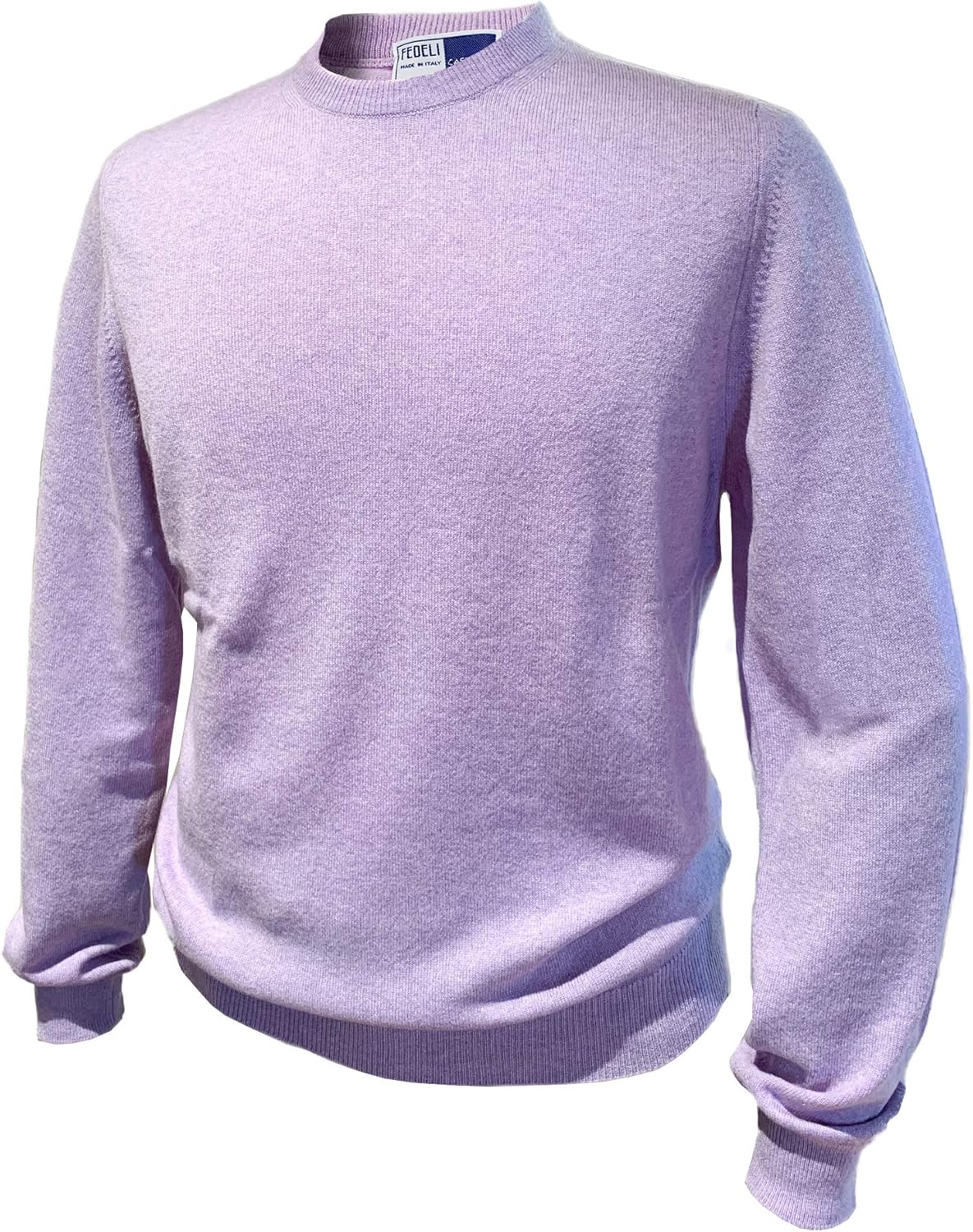 Amazon Fedeli フェデーリ クルーネックカシミヤニットセーター メンズ カジュアル ブランド カシミヤ パープル 紫 高級 大きいサイズ セーター 通販