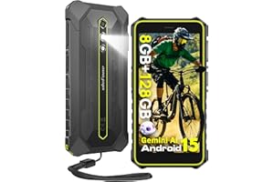 Rugged Smartphone, Ulefone RugKing 2 Pro Unlocked Cell Phone, Android 15, 8(4+4)GB+128GB, 5.45 inch HD+, 13MP+5MP Camera, 455