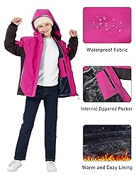 MoFiz Girls Ski Jacket Waterproof Fleece Lined