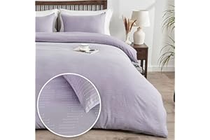 Ailemei Direct Duvet Cover Queen, Duvet Cover Purple Breathable and Soft in Boho Style, Shabby Chic Embroidery Duvet Cover Set for All Seasons 3 Pieces 90” x 90”(Purple)