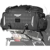 Rhinowalk Motorcycle Tail Bag Expandable Motorcycle Travel Luggage Waterproof 70L with MOLLE System Trunk Rack Bag with Sissy Bar Straps-Black