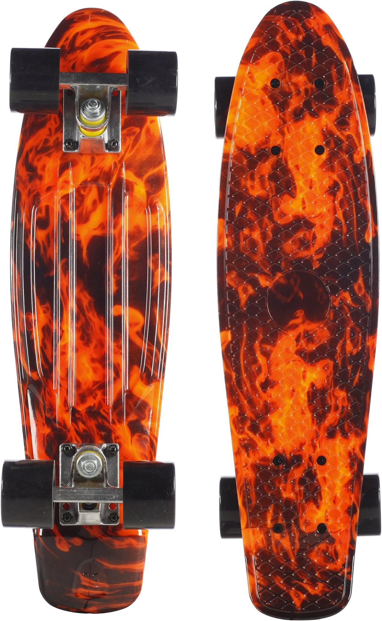 Waveline Skate Skateboard Complete 22 inch Cruiser for Kids Youth Beginners Plastic Retro Style PU Wheels
