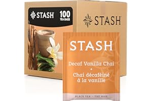 Stash Tea Decaf Vanilla Chai Black Tea, Box of 100 Tea Bags