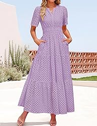 ZESICA Women's 2025 Summer Short Sleeve Maxi Dress