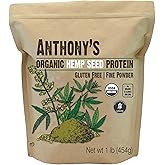 Anthony's Organic Hemp Seed Protein, 1 lb, Cold Pressed, Gluten Free, Non GMO, Fine Powder
