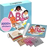 Mosaic Sticker Art 3000+ Kids Craft Kit by Cupkin, Fun Sticker by Number Activity Book, 52 Pages with Jewel & Foam Stickers, ABC Mosaics Art Craft Kit for Boys & Girls, Valentines Gifts for Kids