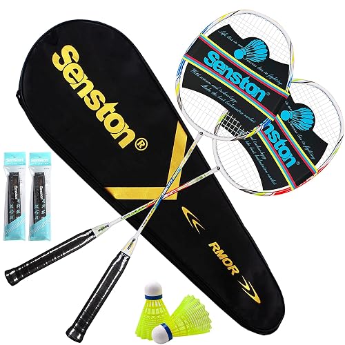 Senston Badminton Rackets Set of 2 Including Badminton Bag, 2 Badminton ...