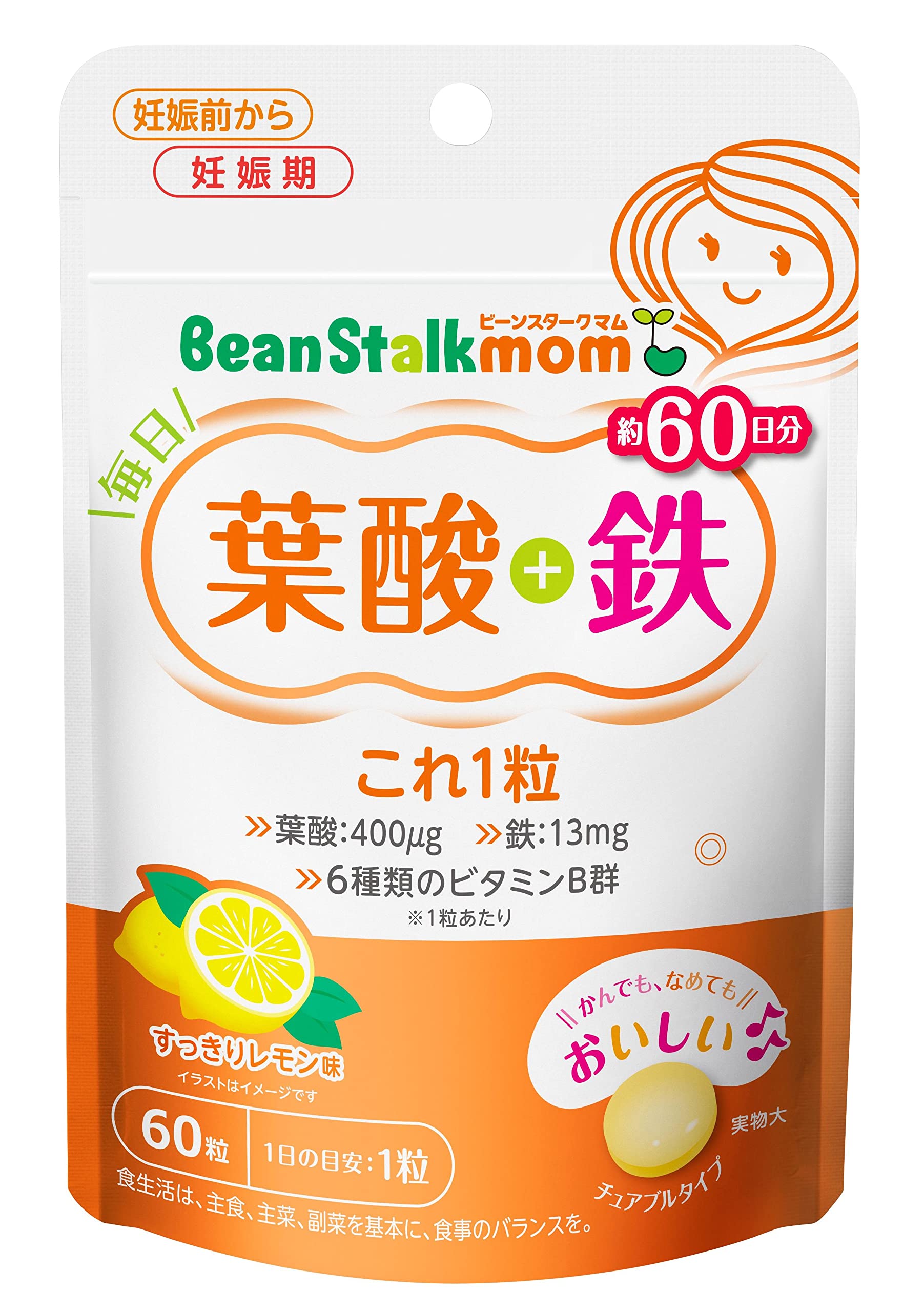 ビーンスタークマム 毎日葉酸+鉄これ1粒 60g(60粒)商品画像