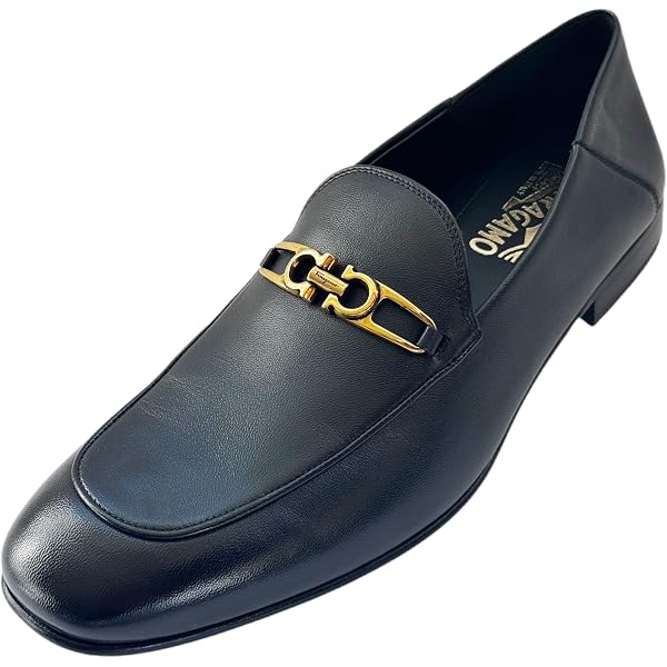 Amazon.com | Salvatore Ferragamo Martin Mens Black Leather  display picture 3