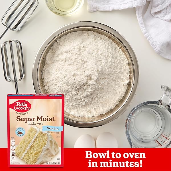 BETTY CROCKER FAVORITES SUPER MOIST VANILLA CAKE MIX, 13.25 OZ
