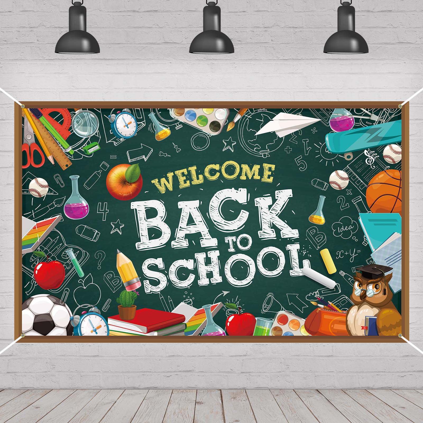 Photo 1 of Back to School Photo Backdrop First Day of School Banner First Day of Kindergarten Party Decorations and Supplies for Birthday Party Baby Shower Bridal Shower Wedding (43 X 71 Inch)
