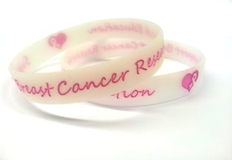 10 Glow In The Dark Breast Cancer Research And Education Support Wristbands Pink Charity Awareness Bracelets Adult Size Amazon Co Uk Garden Outdoors