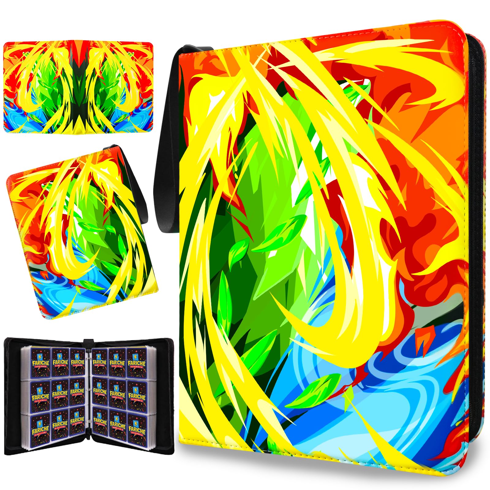 Photo 1 of ****FINAL SALE NOT RETURNS****Trading Card Binder for TCG Cards, 9-Pocket Portable Card Collector Ablum Holder Book Fits 900 Cards with 50 Removable Sleeve, Waterproof Card Binder Display Storage Carrying Cases for TCG-Storm