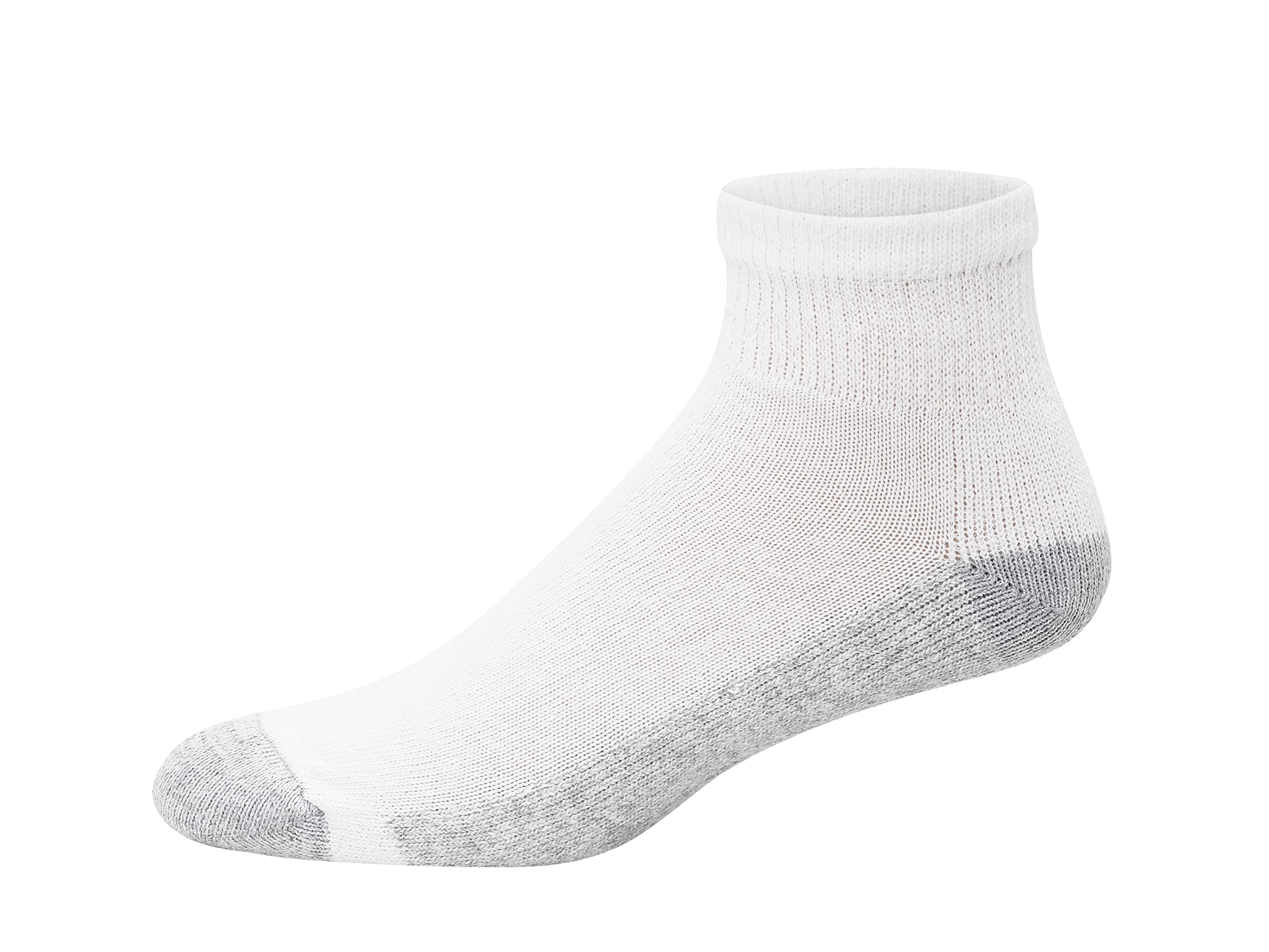 Photo 1 of Hanes mens Double Tough Ankle Socks, 12-pair Pack fashion liner socks, White/ Grey Foot Bottom, 12 14 US