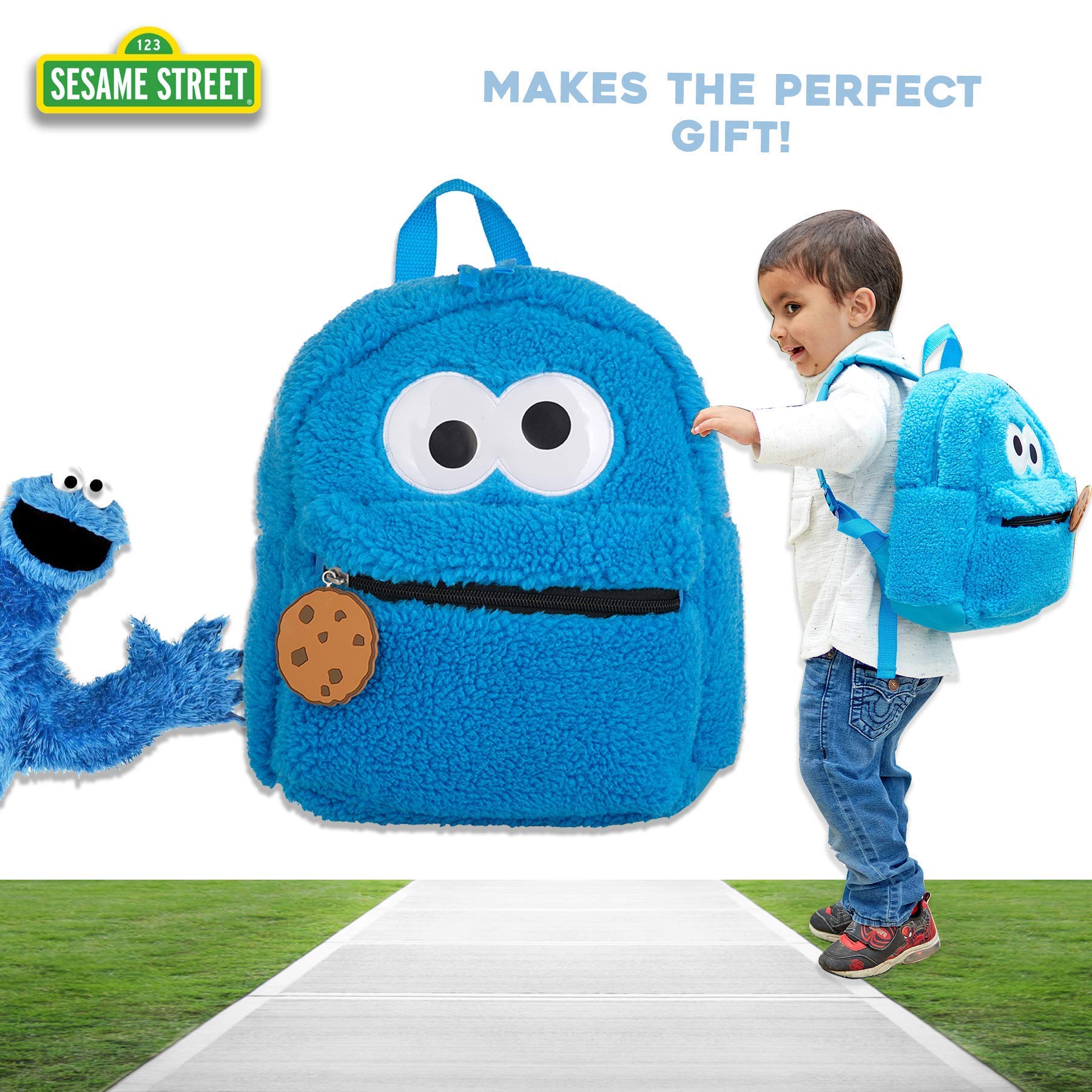 Sesame Street Elmo and Cookie Monster Mini Backpacks for Toddler, Boys, and Girls, School or Travel