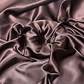 Satin Fabric by The Yard ，60 Inch Wide ，Soft Charmeuse Silk Satin Fabrics for Sewing,Wedding Dress,DIY Craftings, Costumes,Draping,Table Runner,Cloth Napkins (Brown, 1yard)