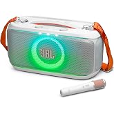 JBL PartyBox On-the-Go 2 Plus - Portable Party Speaker - White | Instant karaoke with EasySing AI vocal removal from any song, Fine-tune your performance, Powerful JBL Pro Sound