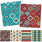 Deorfuy Native American Swedish Dishcloths for Kitchen - 6PCS Aztec Swedish Cloths for Washing Dishes, Native American Style Reusable Dish Towels, Southwestern Tribal Washable Cleaning Sponge Gifts