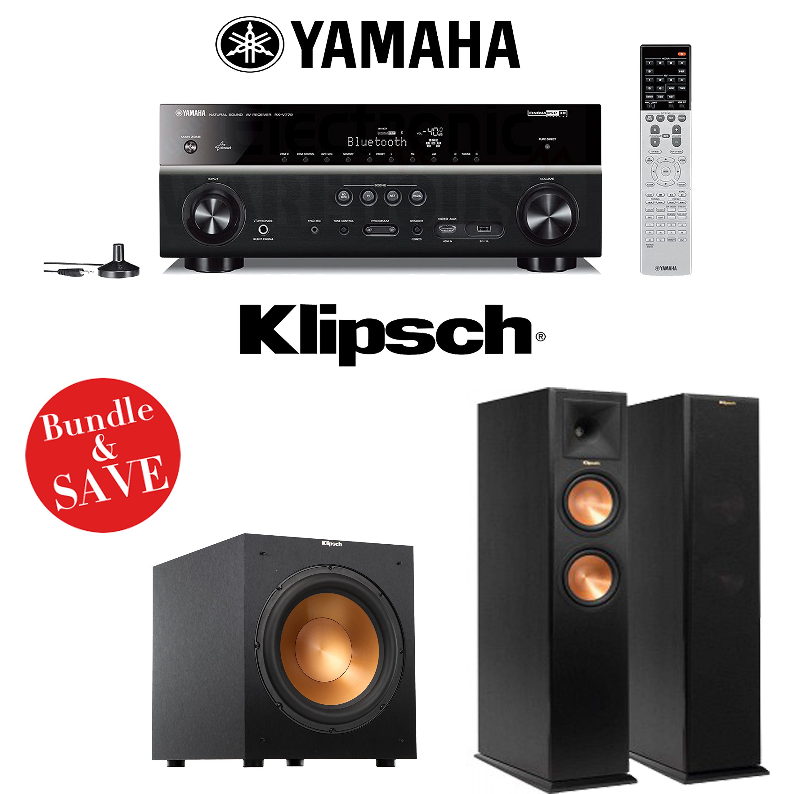 Yamaha Rx V779bl 7 2 Channel Wi Fi Network Av Home Theater Receiver 1 Pair Of Klipsch Reference Premiere Rp 260f Floorstanding Speakers 1 Klipsch R 12sw 12 Inch 400w Powered Subwoofer Buy Online In Bahamas At