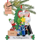 Personalized Family of 3 Ornament 2026, Decorating Glittery Christmas Tree | 23h Customized Christmas Tree Ornaments, Custom 3 Persons Keepsake Gift from Grandparents, Parents, Friends